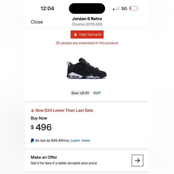 Jordan 6 low gs sz 6 - Picture 5 of 8